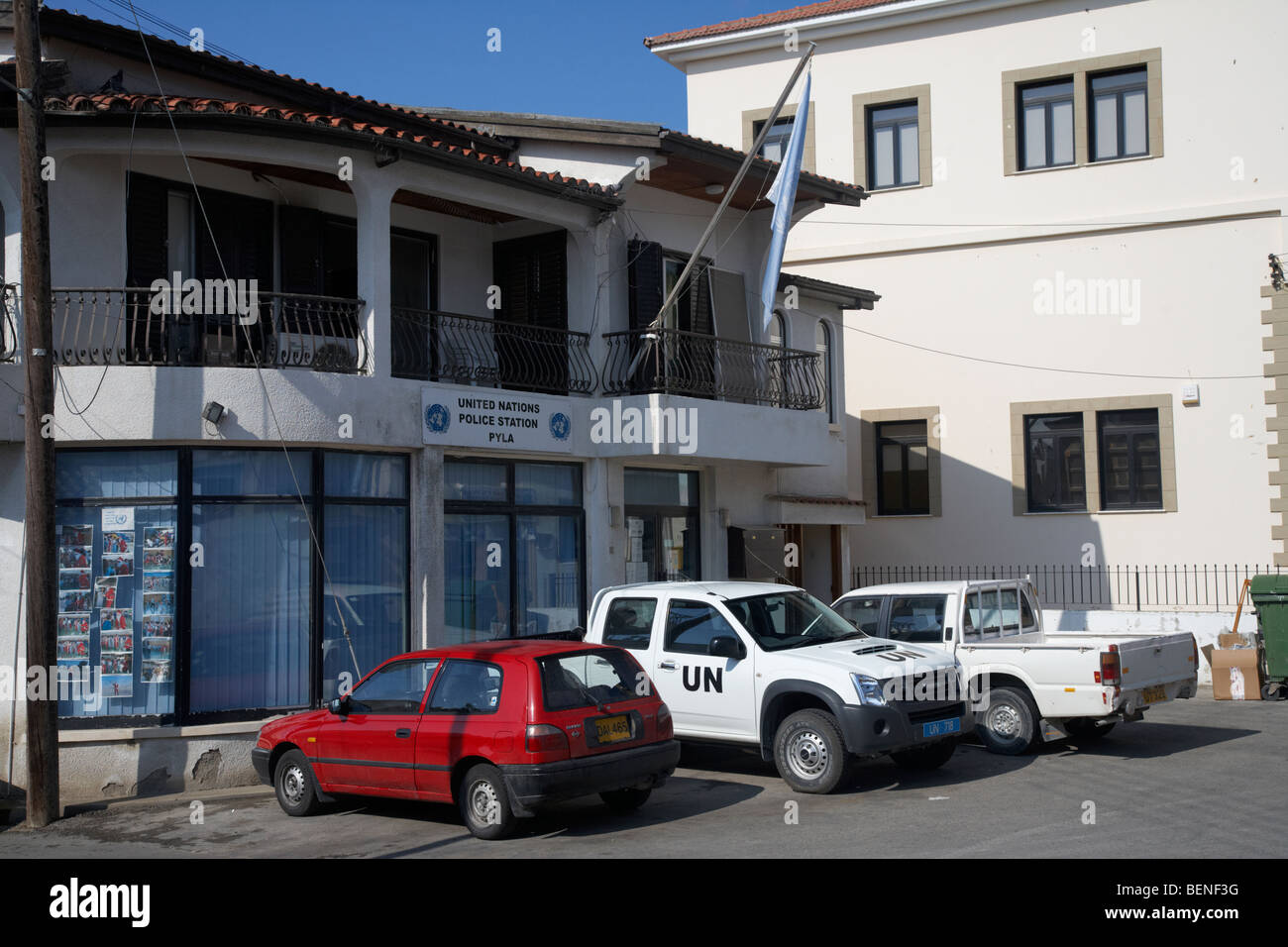 UN peacekeeping police station in the village of pyla in the buffer zone in the green line