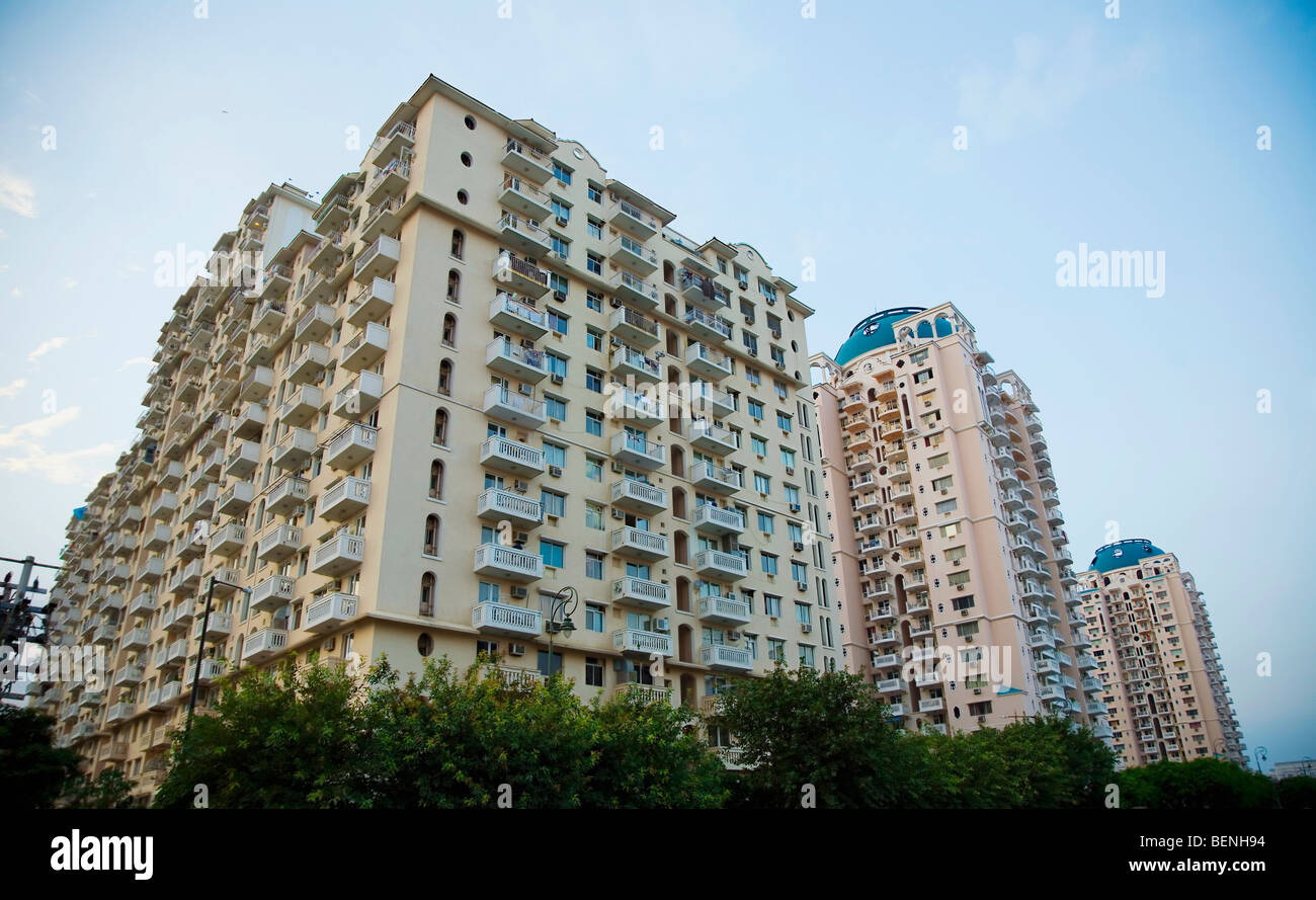 High Rise Apartments in Gurgaon Haryana India Stock Photo