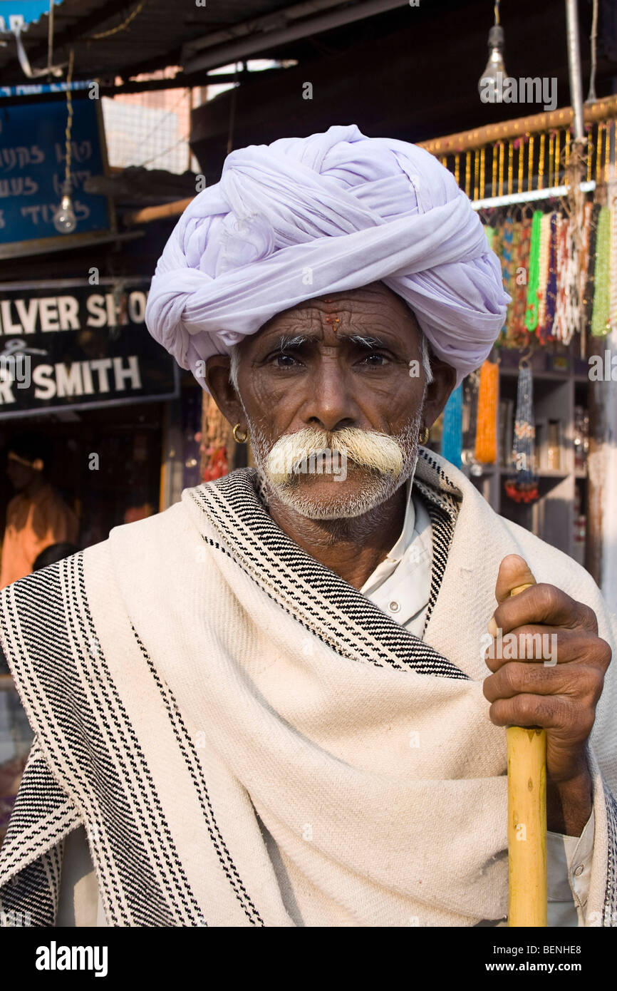 Old man Pushkar Rajasthan India Stock Photo