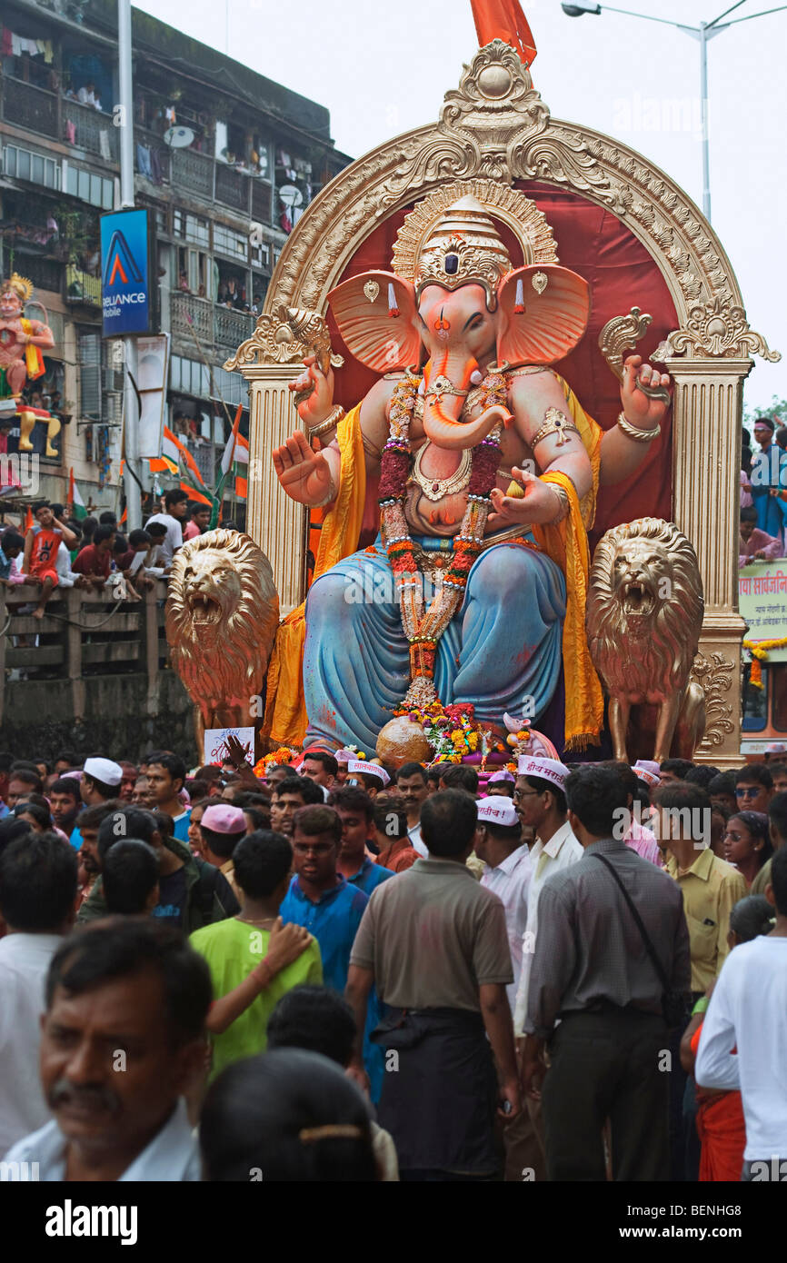 Ganesha Chaturthi or Ganesha Festival is a day on which Lord Ganesha the son of Shiva and Parvati is believed to bestow his Stock Photo