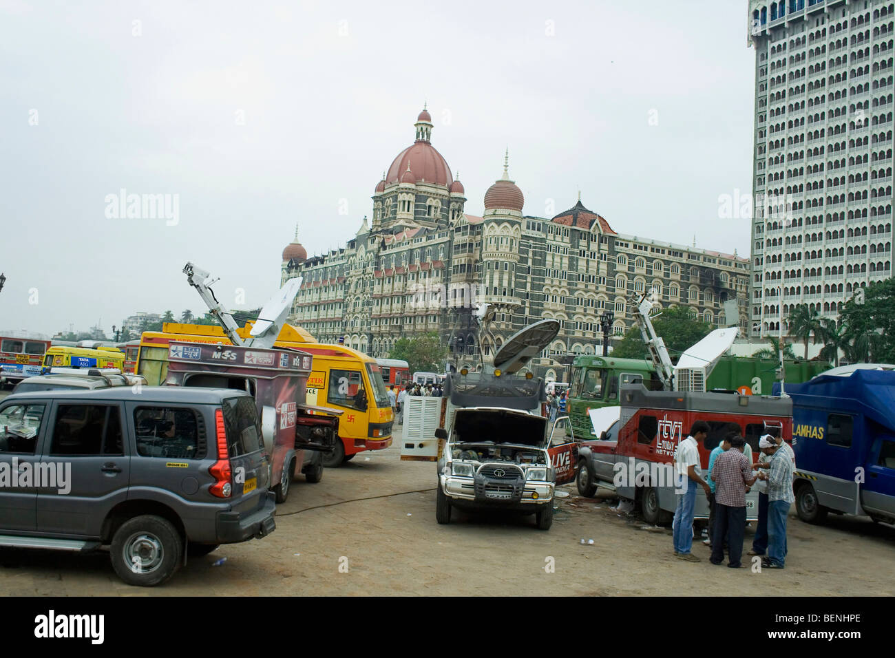 Rescue operations at Taj Hotel after the terrorist attack Mumbai Maharashtra India Stock Photo