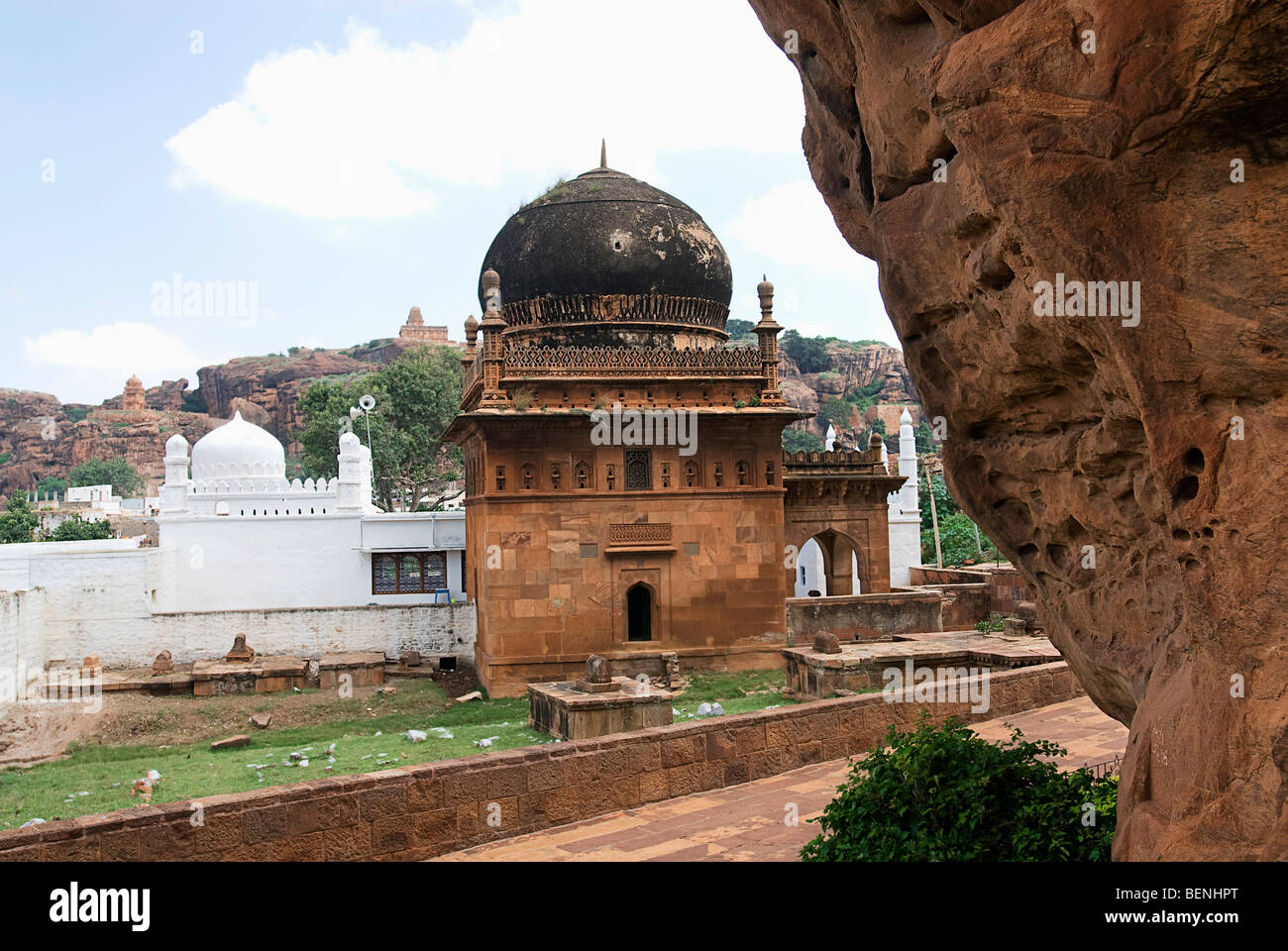 A mosque of the Adilshai founded in the 6th century A.D. by Pulekeshi I Badami Karnataka India Stock Photo