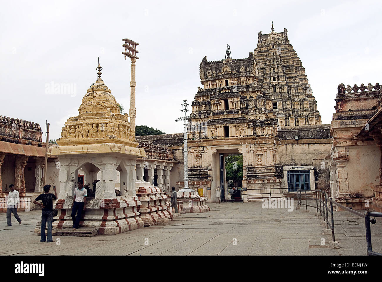 The Virupaksha Temple also called Pampapathi temple is located at the foot of Hemakuta Hill and was rebuilt in 1510 for the Stock Photo