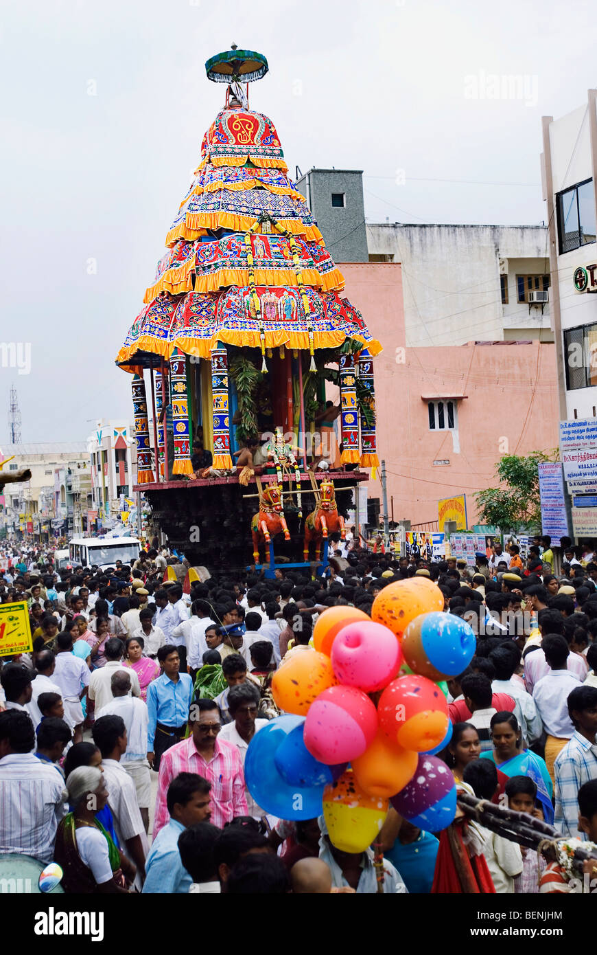 Temple Chariot procession during the Karthigai Deepam Festival 