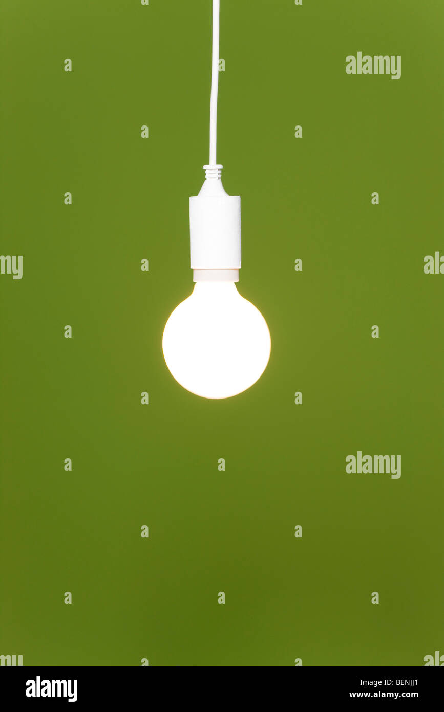 Illuminated light bulb Stock Photo
