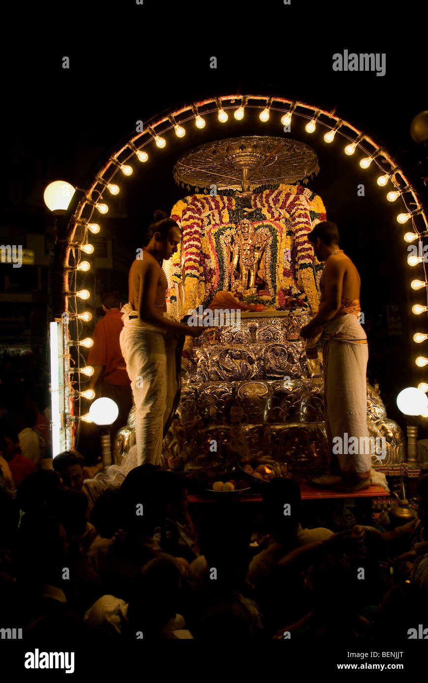 Urchava deity being worshipped during the Karthigai Deepam Festival celebrated in the Tamil Month of Karthigai (November - Stock Photo