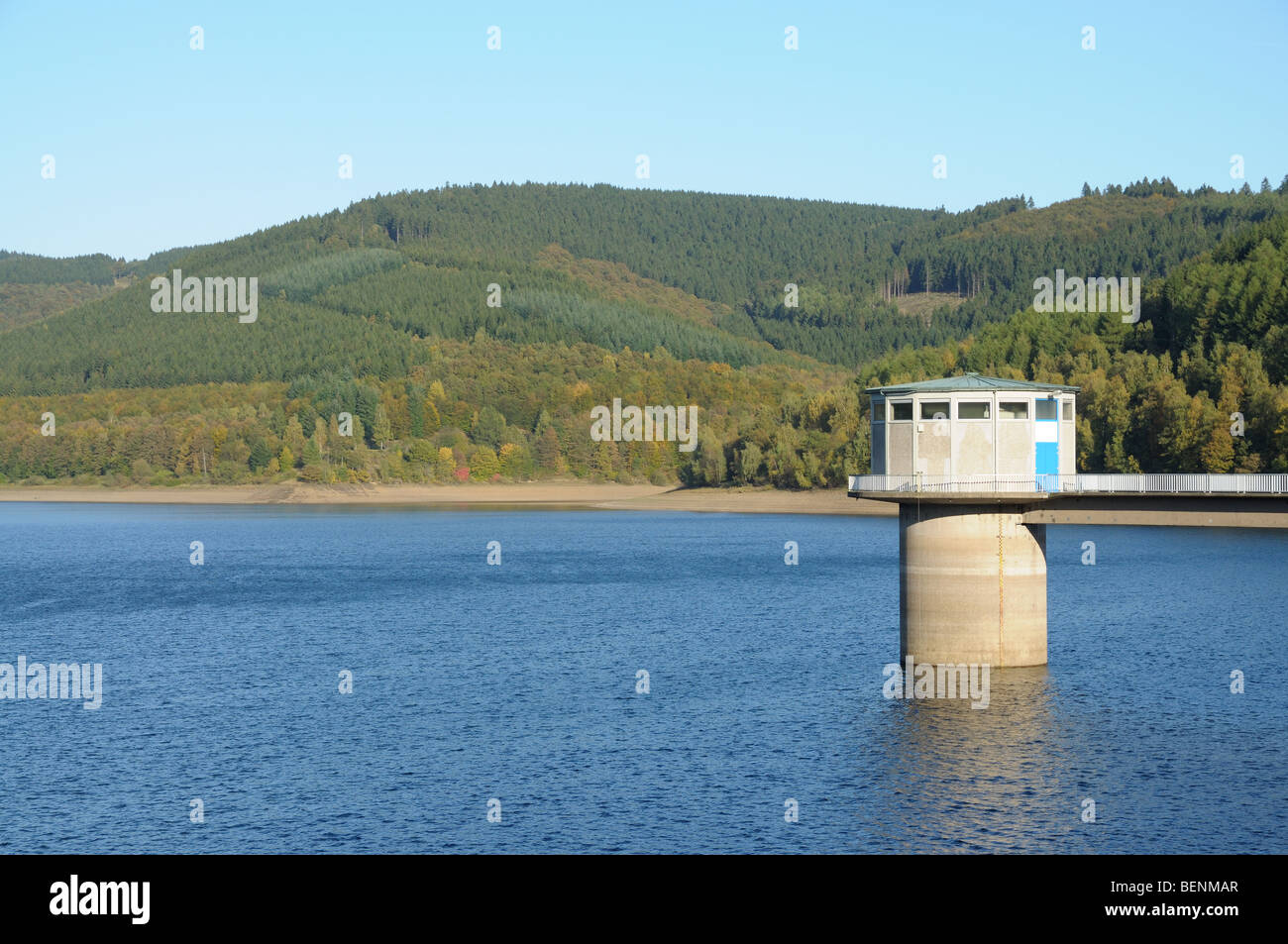 Drinking water reservoir in North Rhine-Westphalia, Germany Stock Photo
