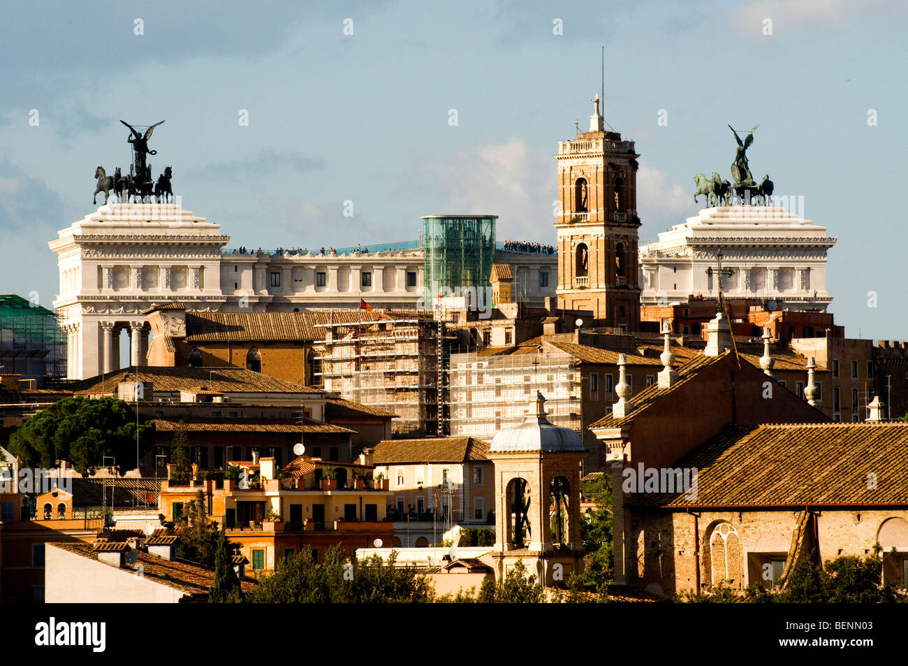 View of Rome's rooftops taken from the Aventine Stock Photo