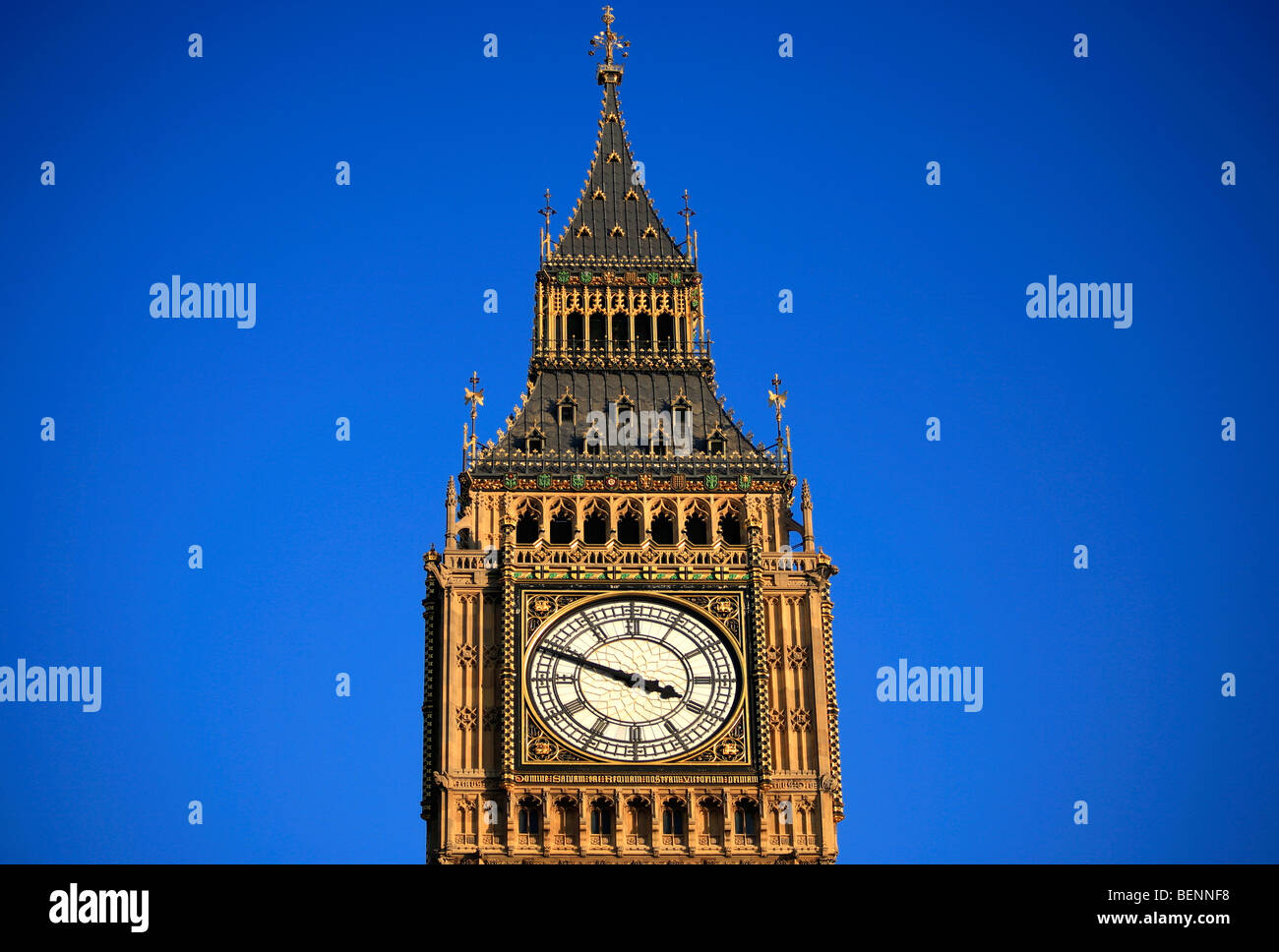 Clock face Big Ben St Stephen's Tower Parliament Buildings Westminster London City England UK Stock Photo