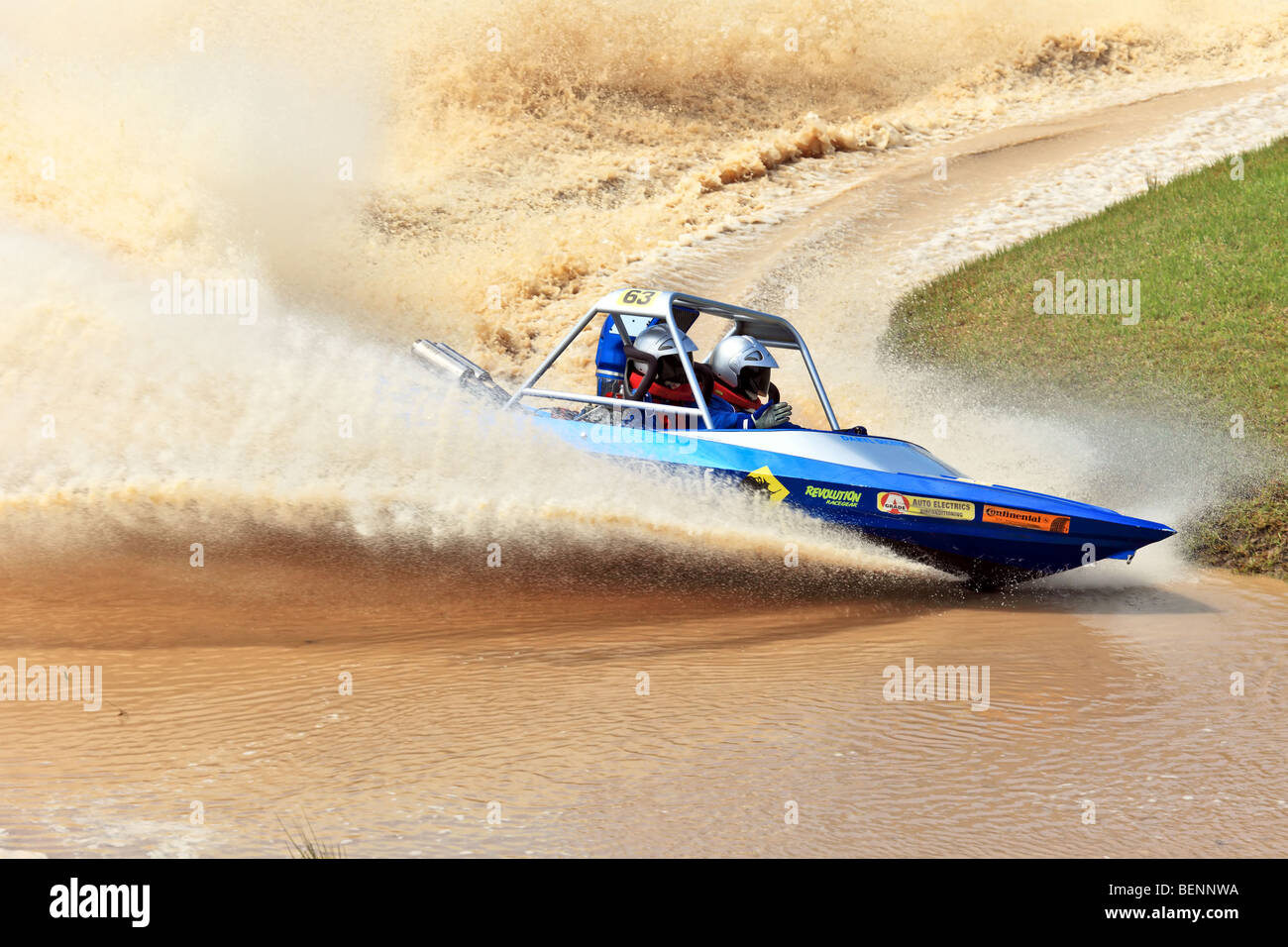 Australian Jet Sprint Boat championship timed sprint runs on enclosed