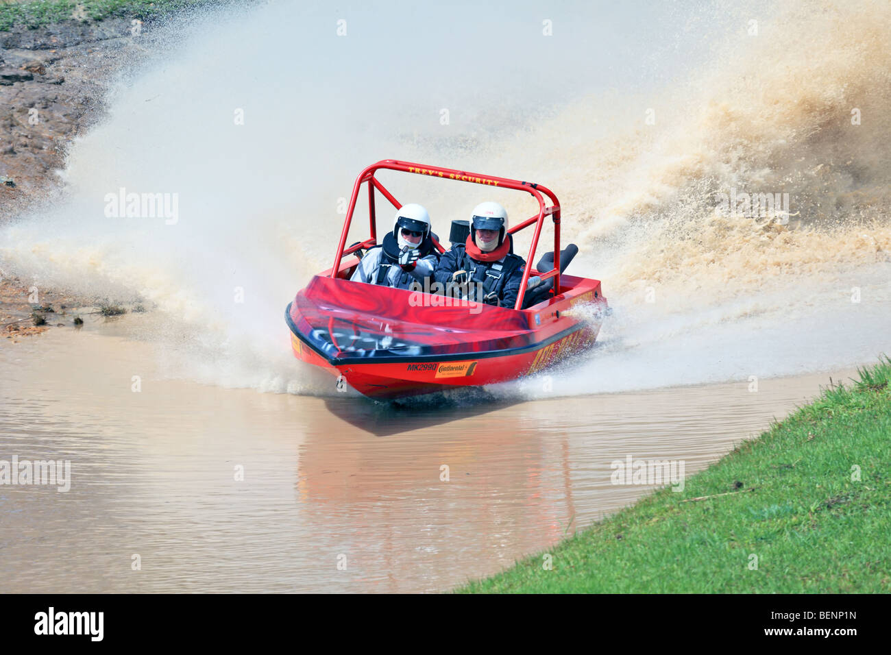 Australian Jet Sprint Boat championship timed sprint runs on enclosed