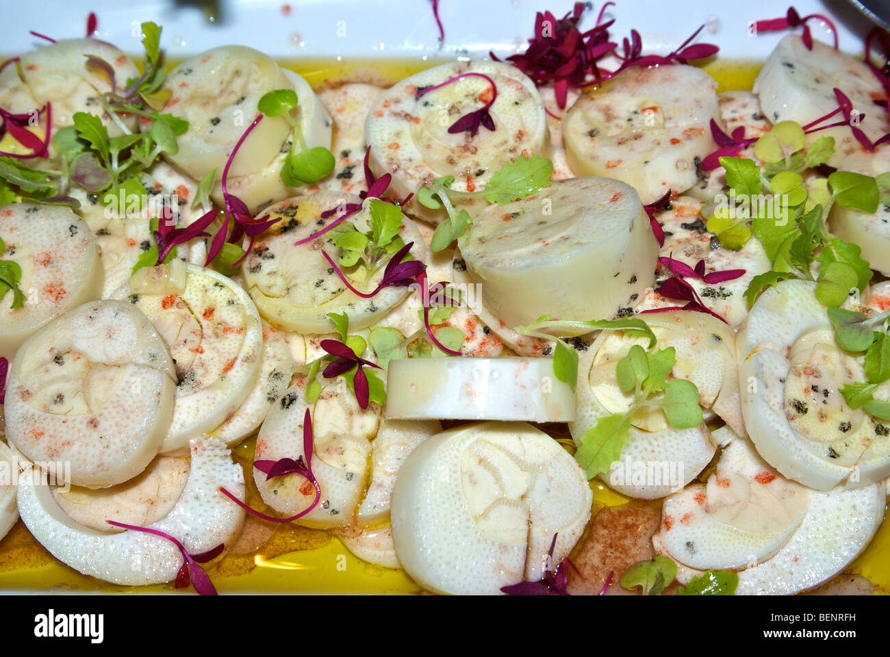 Marinated hearts of palm appetizer Stock Photo Alamy