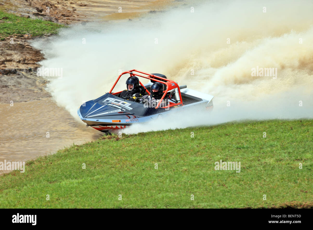 Australian Jet Sprint Boat championship timed sprint runs on enclosed