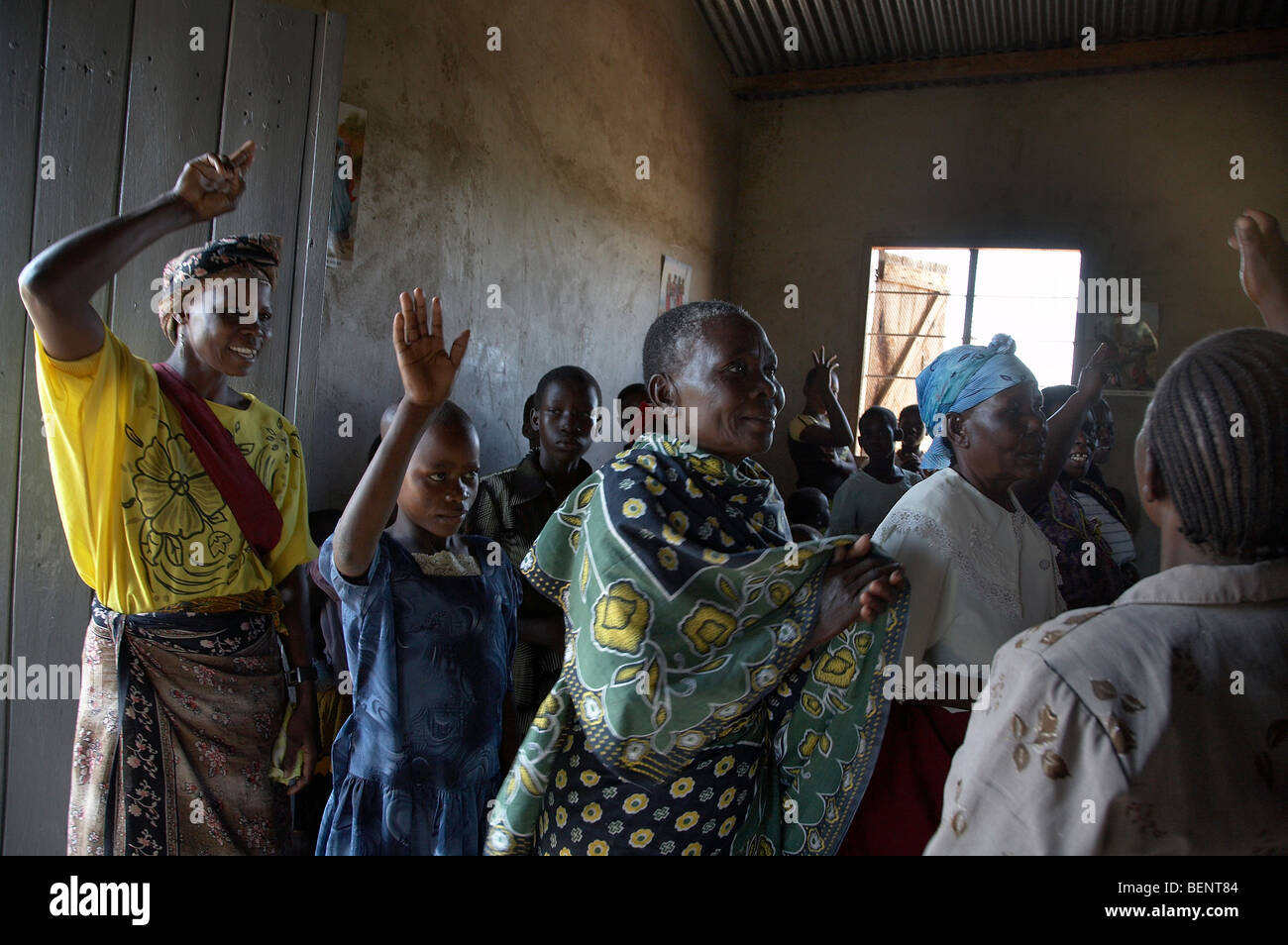 TANZANIA Congregation singing during Sunday mass at a Catholic church