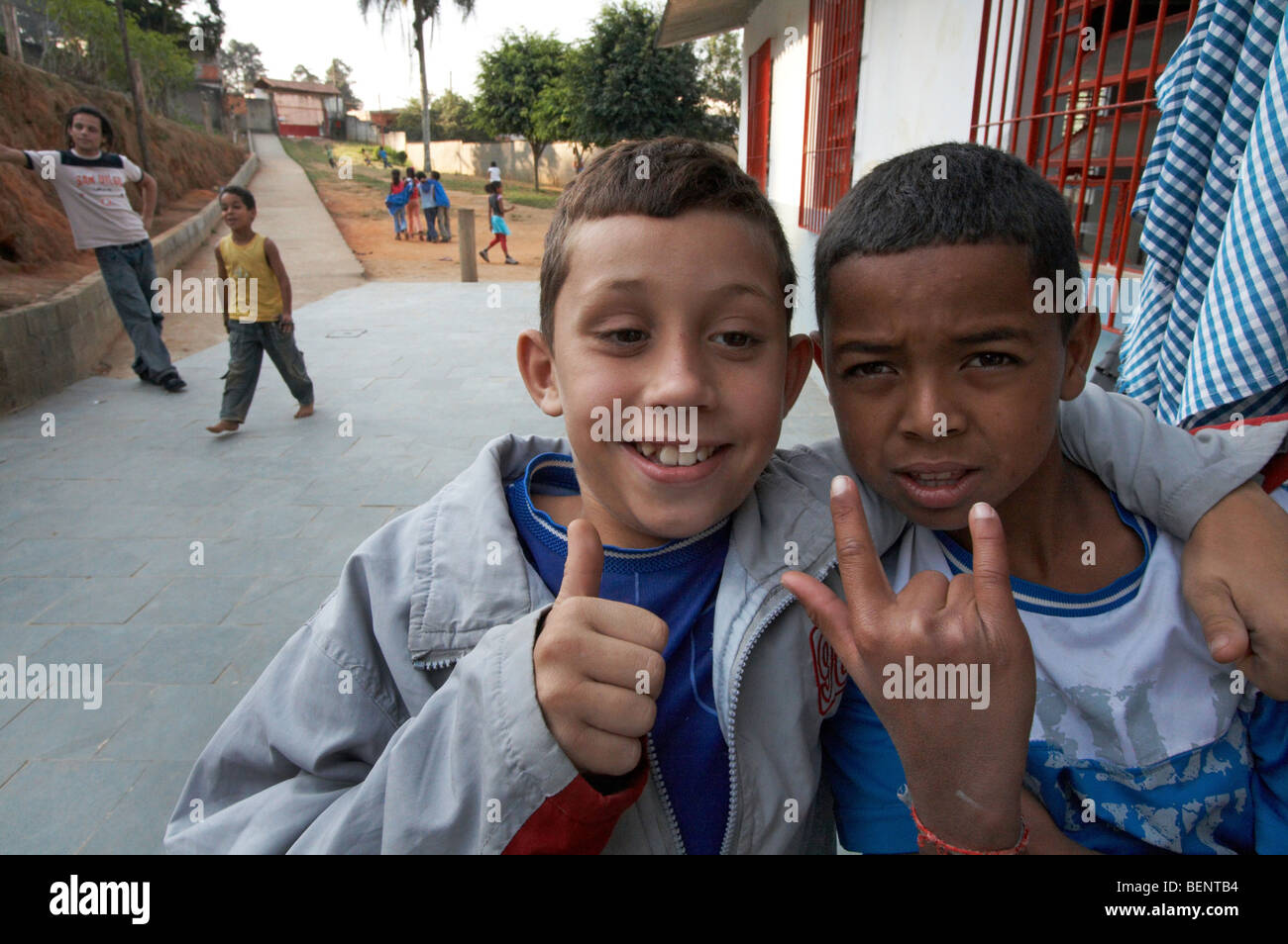 BRAZIL Slum dwelling children in an after school care center, Sao Paulo. Stock Photo
