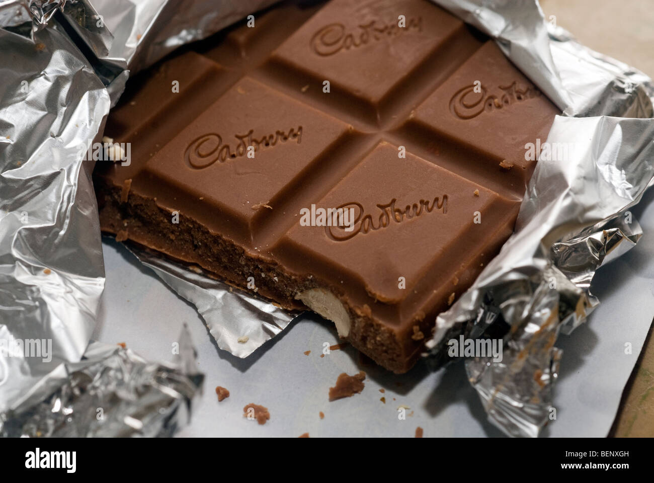 A Cadbury chocolate bar Stock Photo
