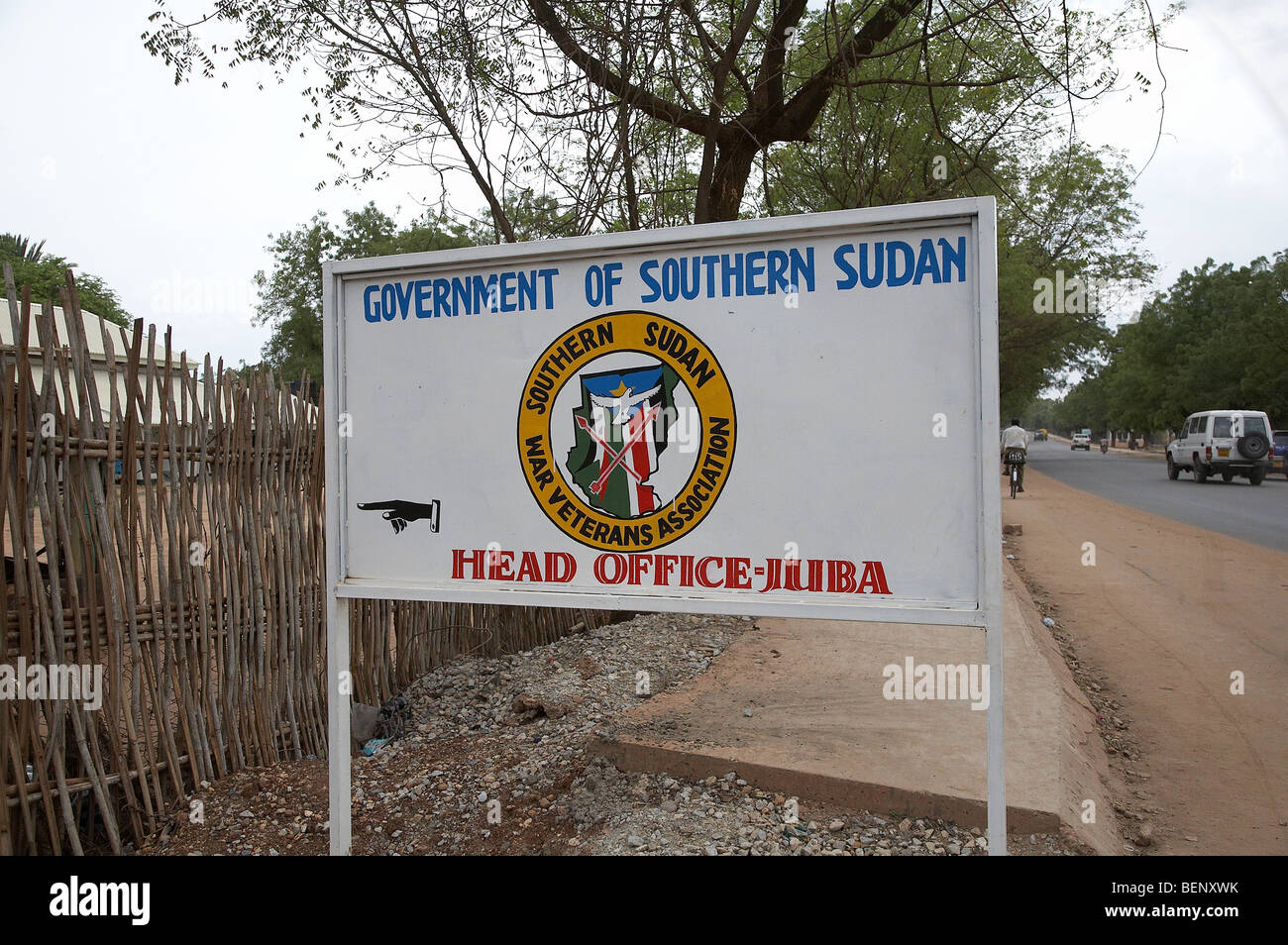 SOUTH SUDAN Government office sign, Juba. PHOTO by SEAN SPRAGUE 2008 Stock Photo