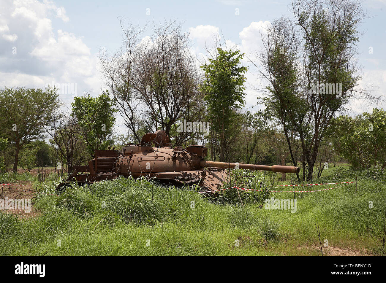 SOUTH SUDAN Abandoned army tank on the road between Juba and Yei. PHOTO by SEAN SPRAGUE 2008 Stock Photo