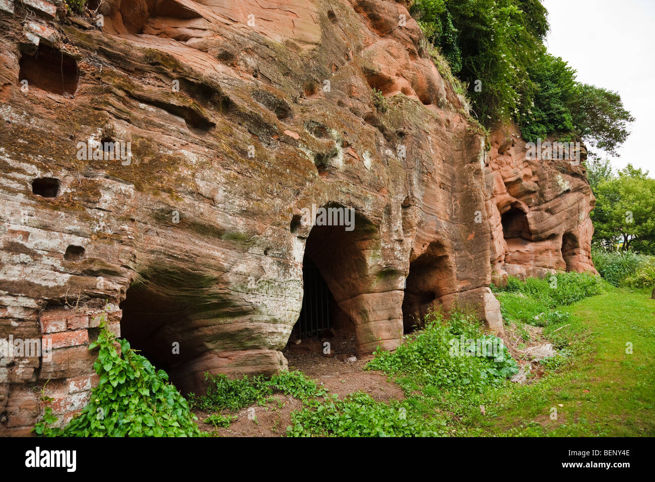 Caves near Lavington's Hole beneath Castle Hill, Bridgnorth, Shropshire