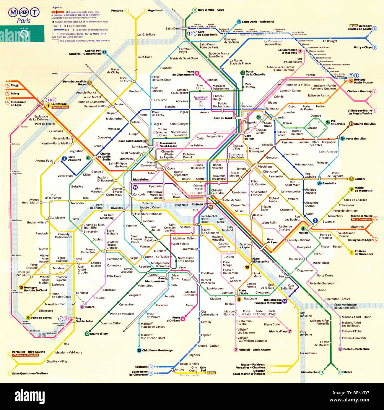 Paris Metro Map - The French capital city underground network map Stock  Photo - Alamy