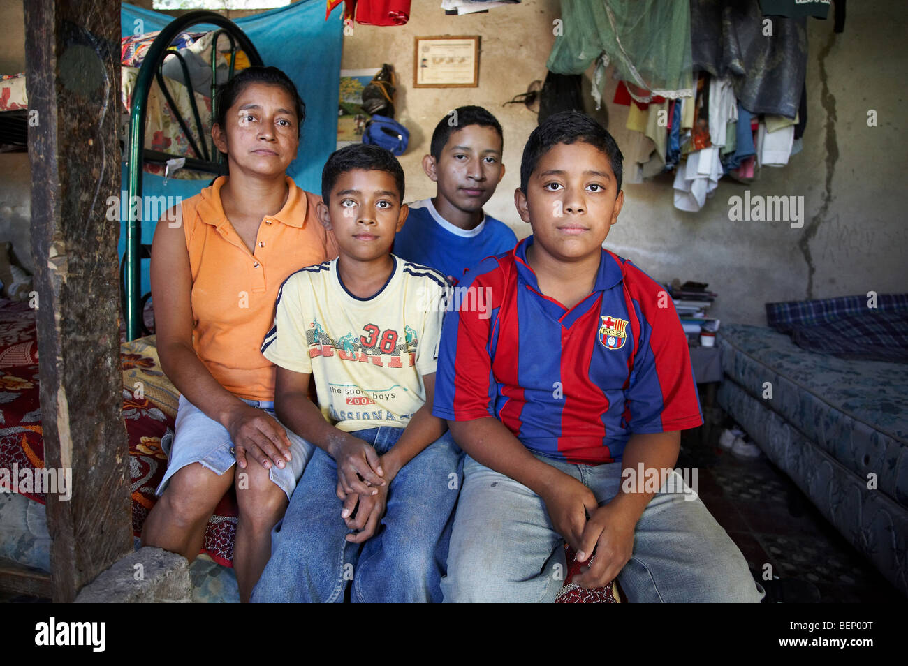 El Salvador Family affected by AIDS HIV Stock Photo