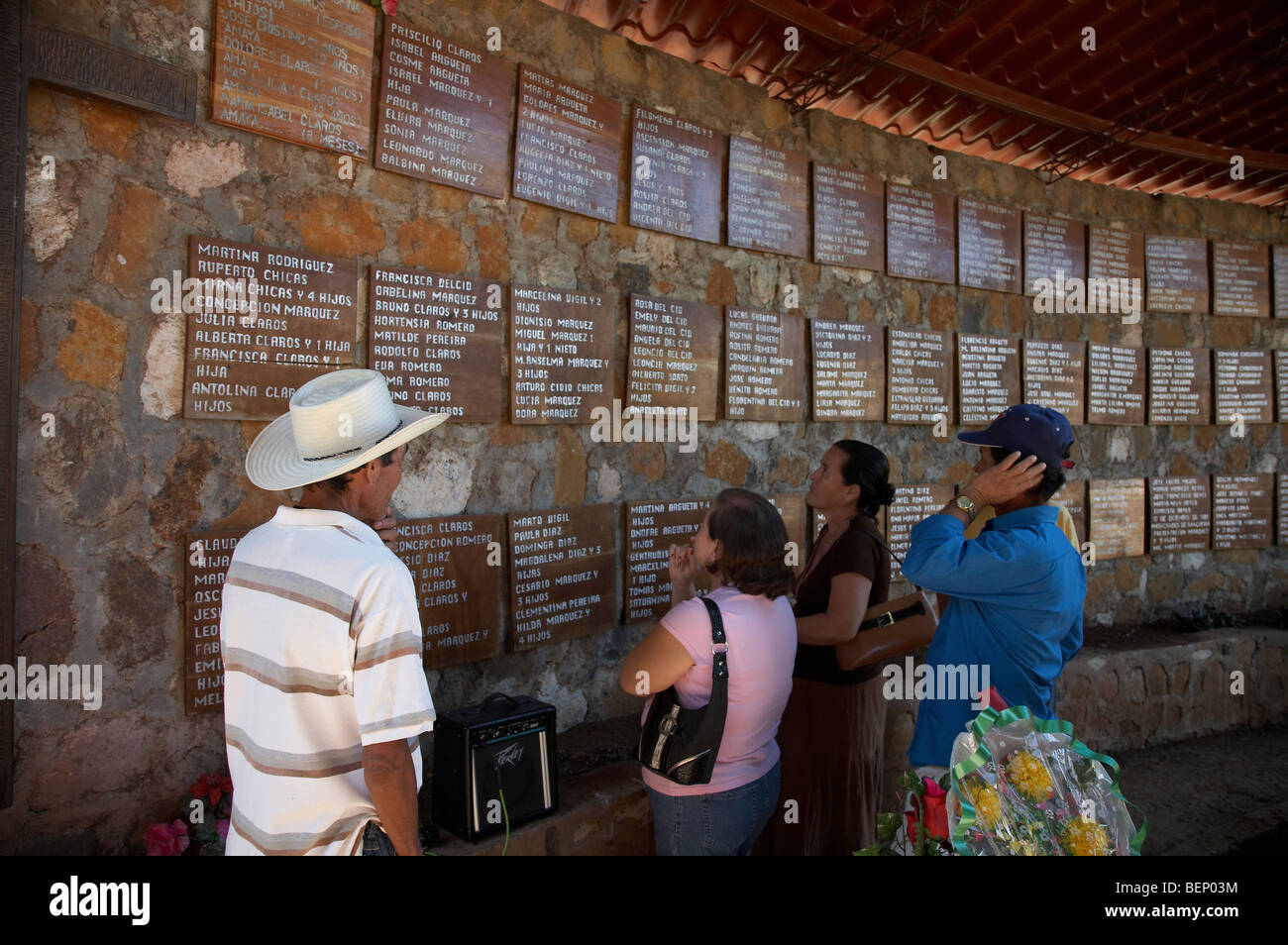 EL SALVADOR El Mozote, site of the massacre of children in 1981. Grave for those massacred. photograph by Sean Sprague 2008 Stock Photo