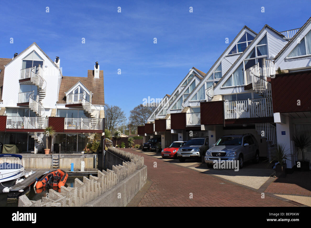 Exclusive residential quayside houses at Christchurch Harbour, Dorset