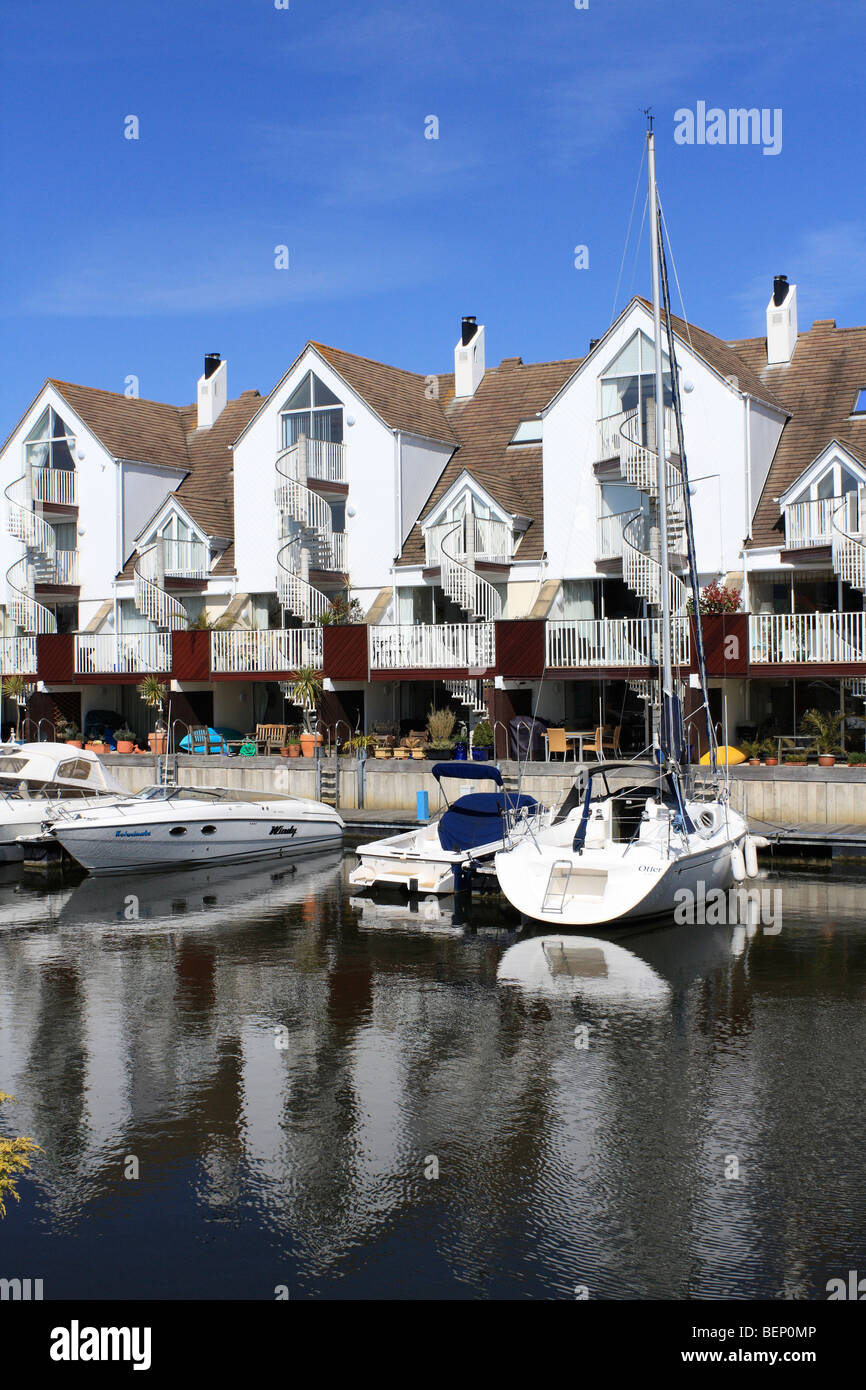 Exclusive residential quayside houses at Christchurch Harbour, Dorset