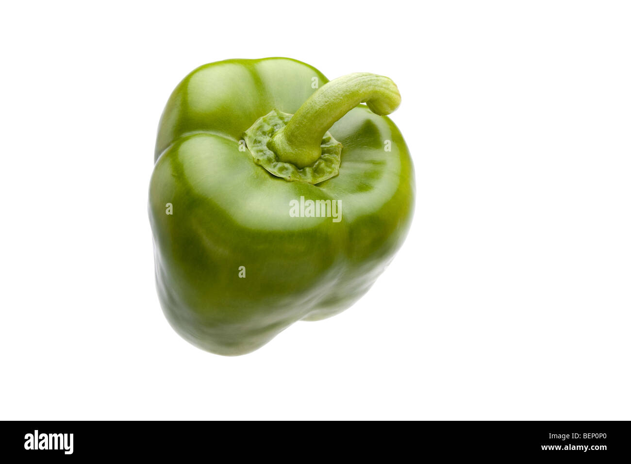 Green Pepper isolated against white background including clipping path Stock Photo