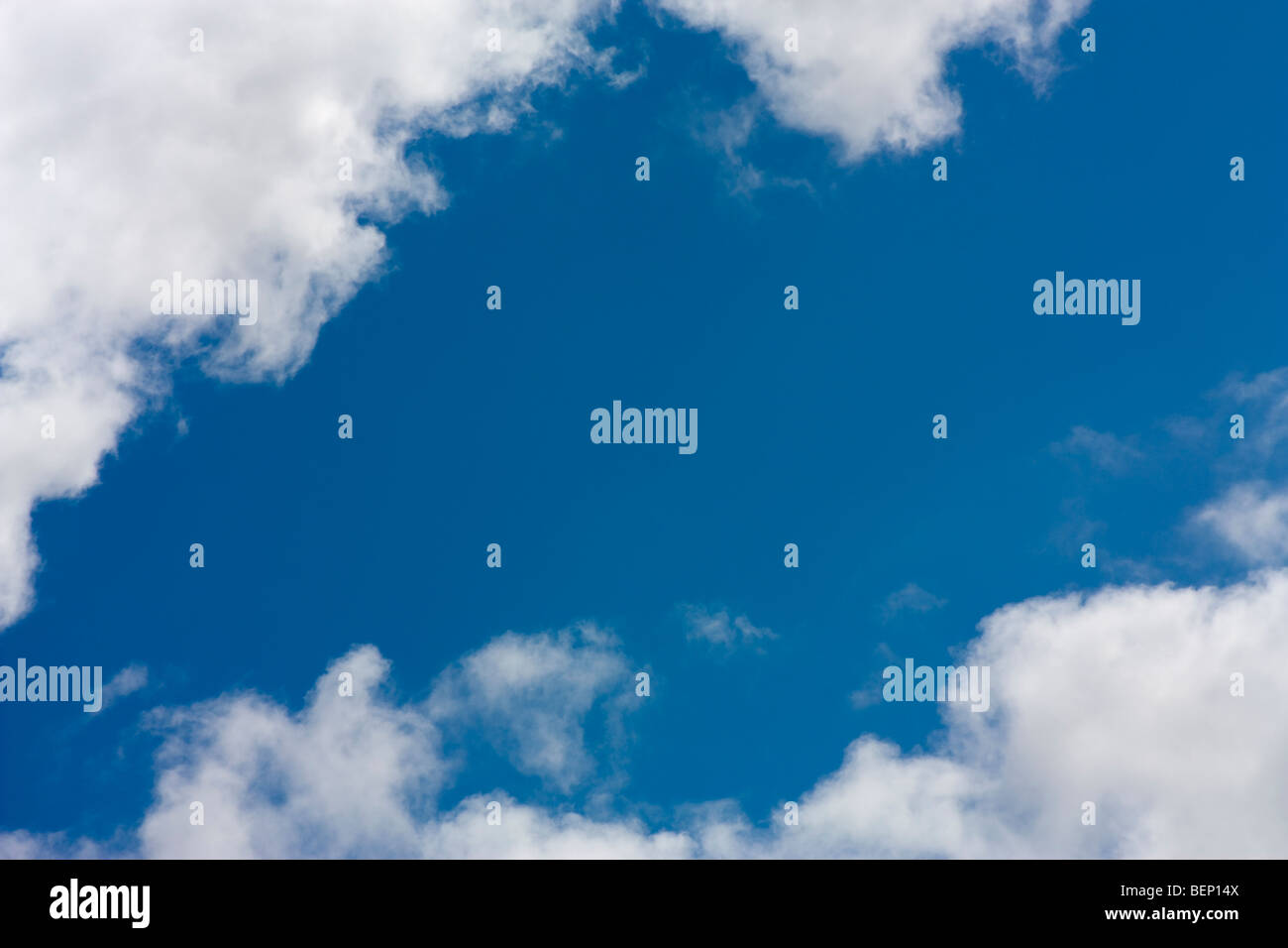 Nature cloudscape background image of blue sky and white fluffy cloud ...