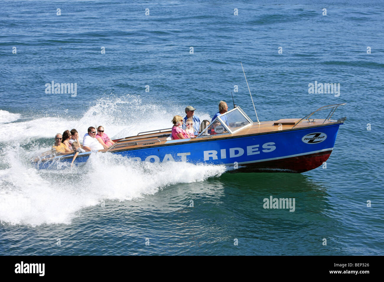 Jack Rides In A Motorboat Against A River Current Motorboat rides for paying passengers around Weymouth Bay, Dorset Stock Photo - Alamy