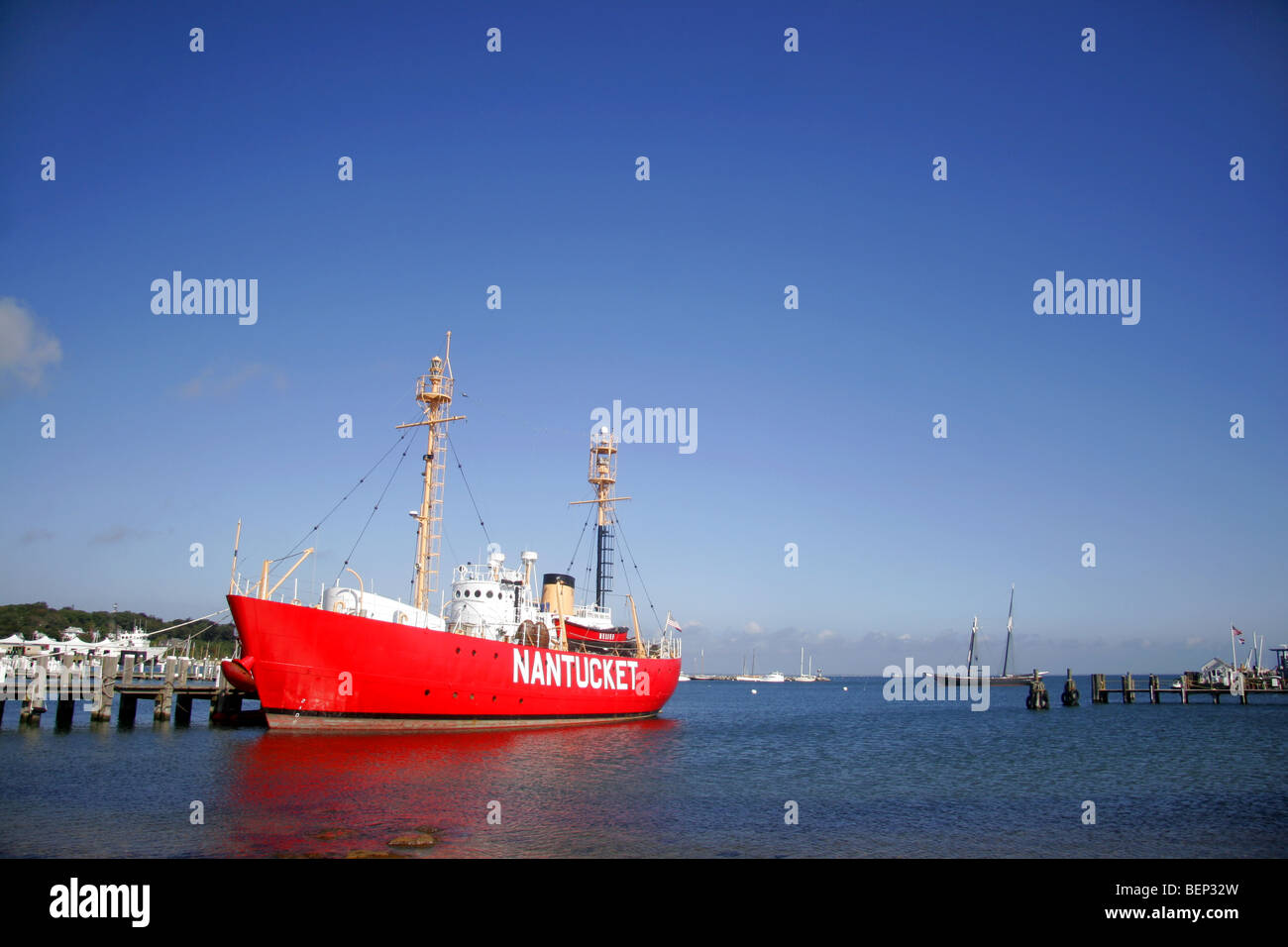 The Nantucket light boat, docked at Vineyard Haven, Martha's Vineyard