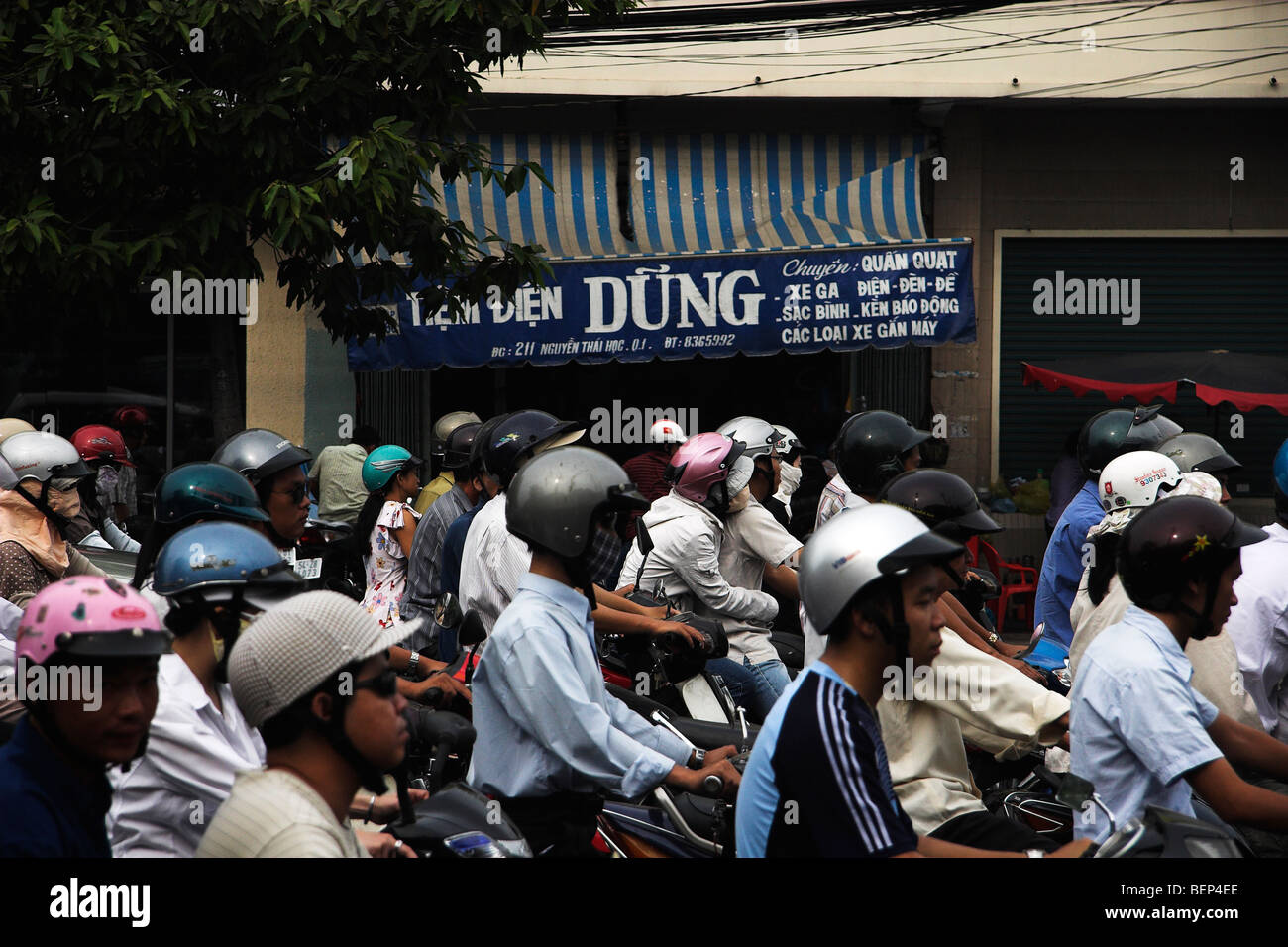 the many motorbikes of Vietnam Stock Photo