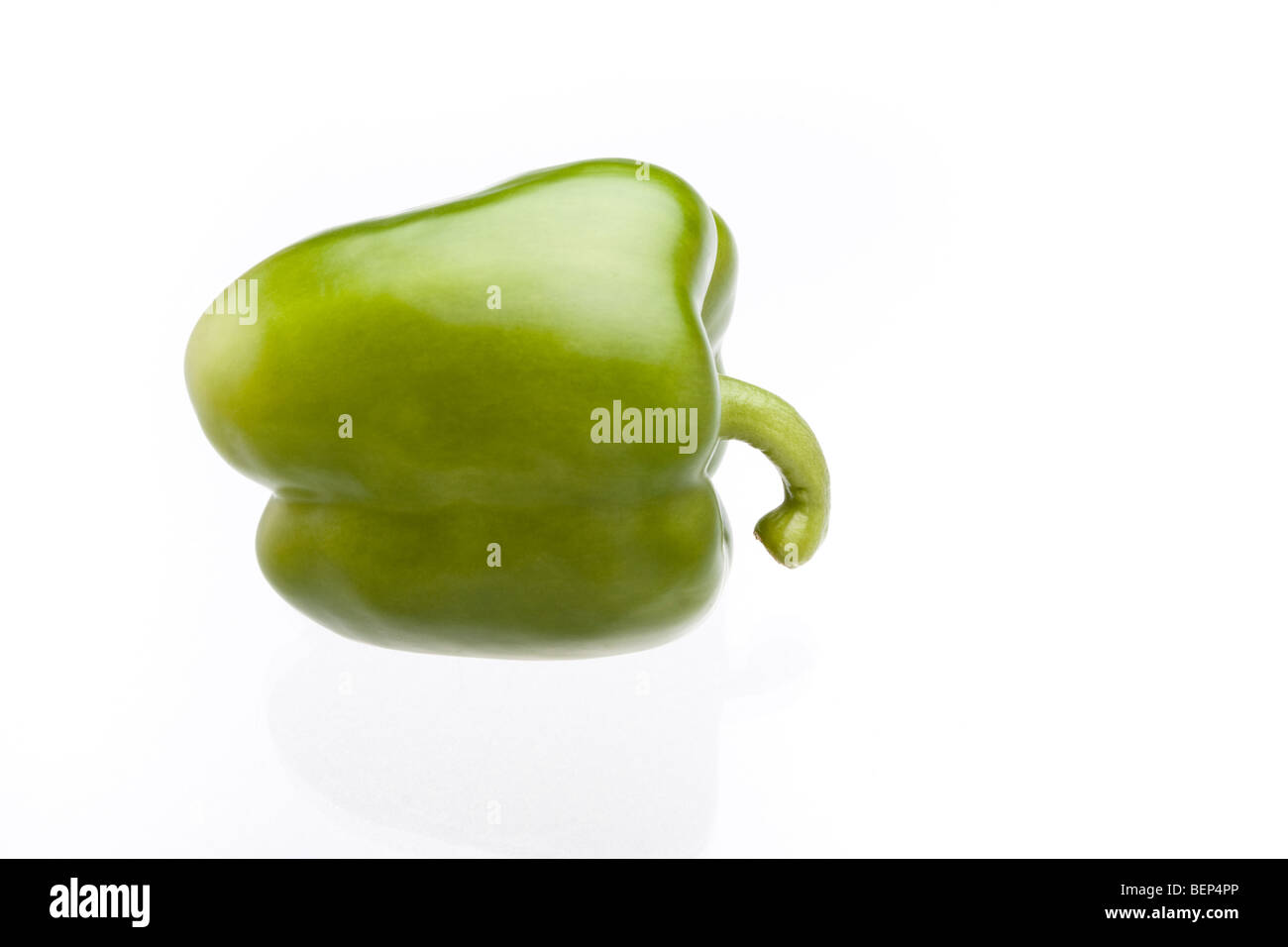 Green Pepper isolated against white background including clipping path Stock Photo