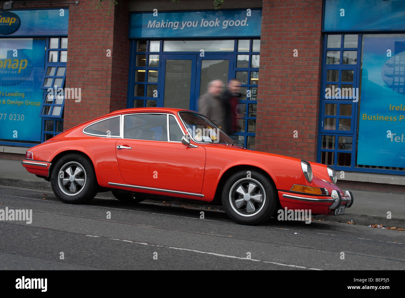 A Porsche 911 parked on the Quays in Dublin Ireland Stock Photo
