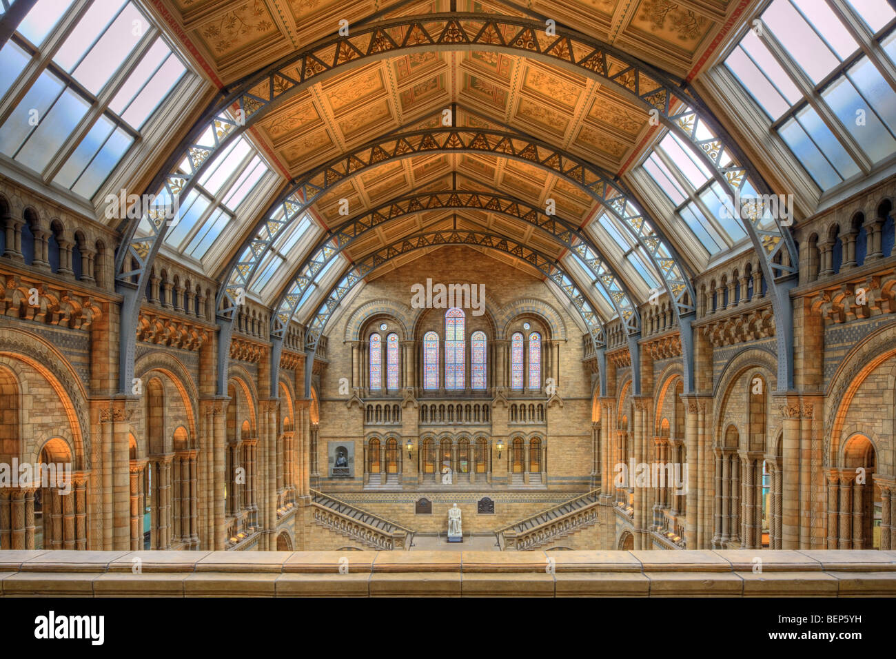 Interior of the Natural History Museum in London. Stock Photo