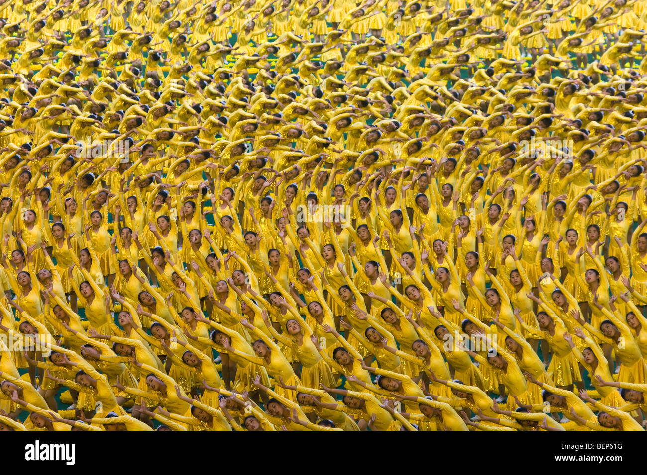 Arirang Mass Gymnastics performance, Pyongyang, North Korea Stock Photo