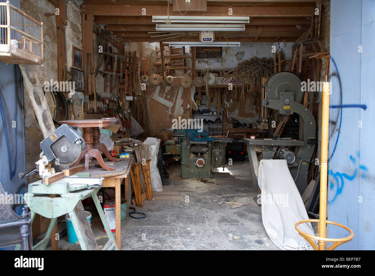 small business local wooden furniture in the old turkish
