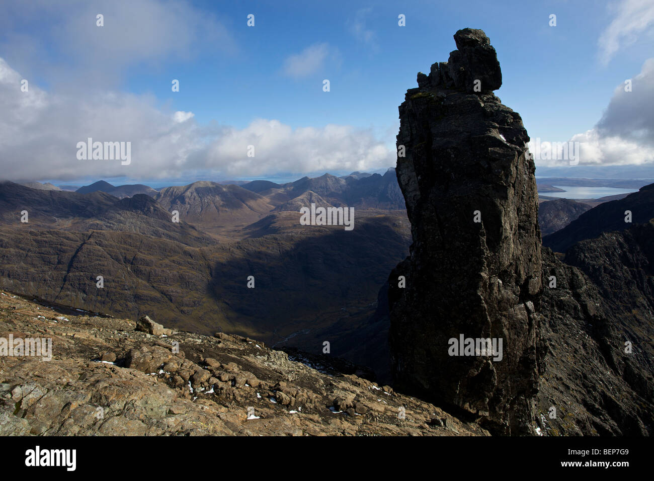 The Inaccessible Pinnacle on the Cuillin Ridge, Isle of Skye, Scotland Stock Photo