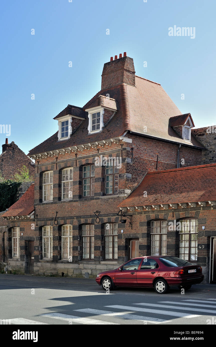 Renovated Louis XIV house in the Rue de Marvis, Tournai, Belgium Stock