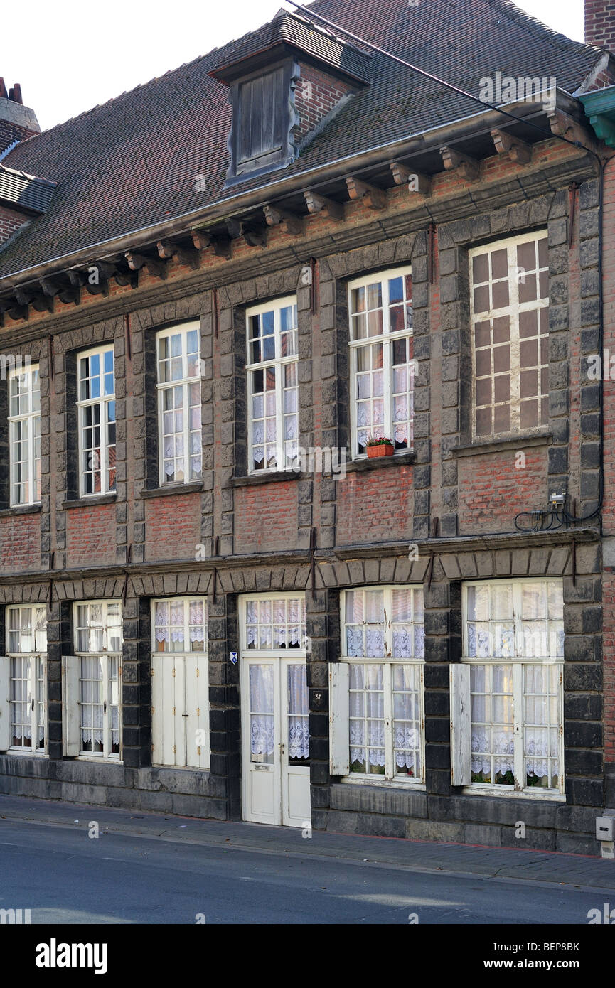 Renovated Louis XIV houses in the Rue de Marvis, Tournai, Belgium Stock Photo