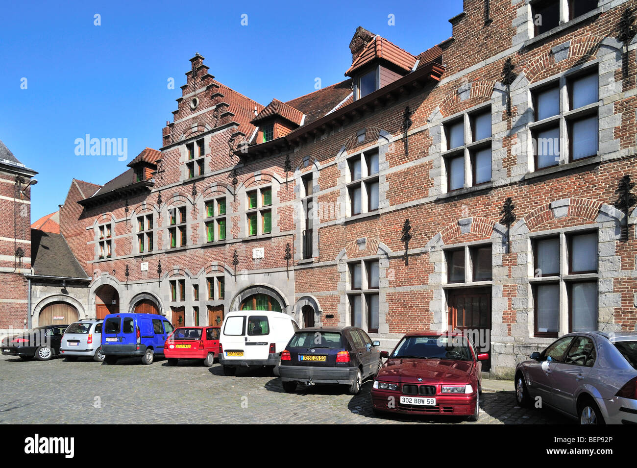 The market square Place Nédonchel with mediaeval houses, Tournai