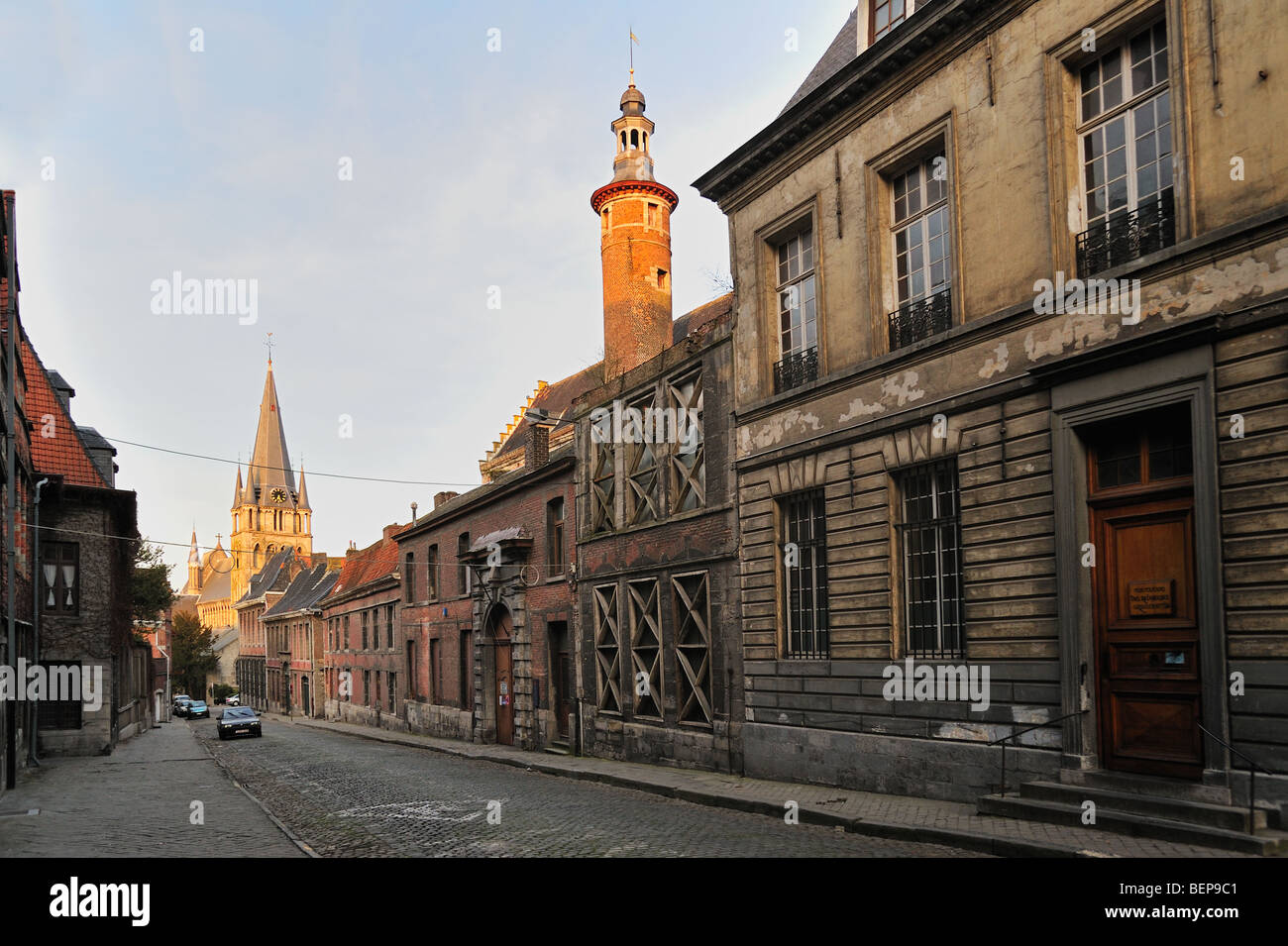 The archaeological museum / Musée d'Archéologie in the Rue des Carmes, Tournai, Belgium Stock Photo