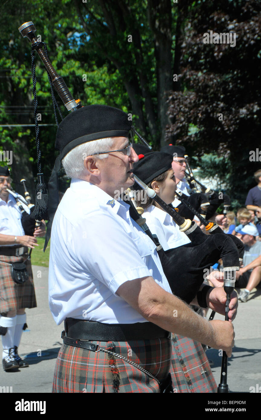 Bagpipers playing in parade Stock Photo Alamy