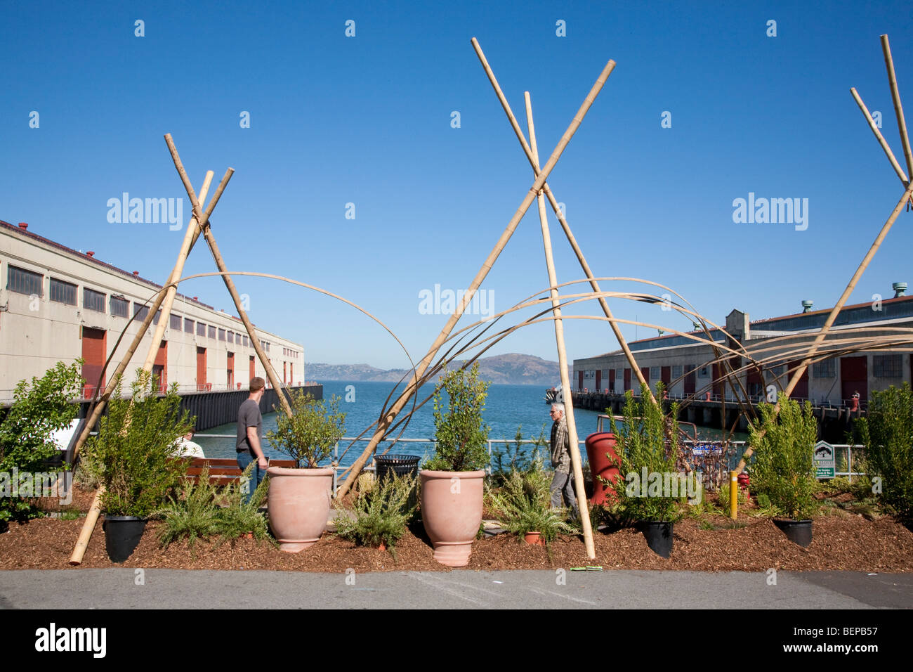 Temporary landscaping of walkway at West Coast Green 2009 conference