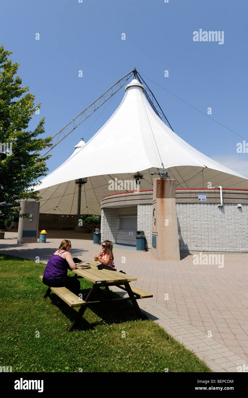 Tent Pavilion in Roberta Bondar Park along St. Mary's River Sault Ste