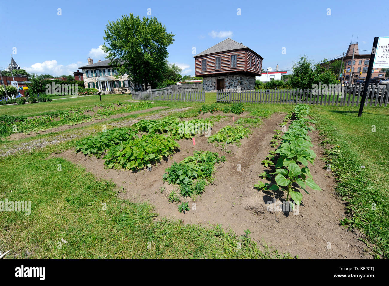 Three Sisters Garden in front of Clergue Block House Sault Ste. Marie