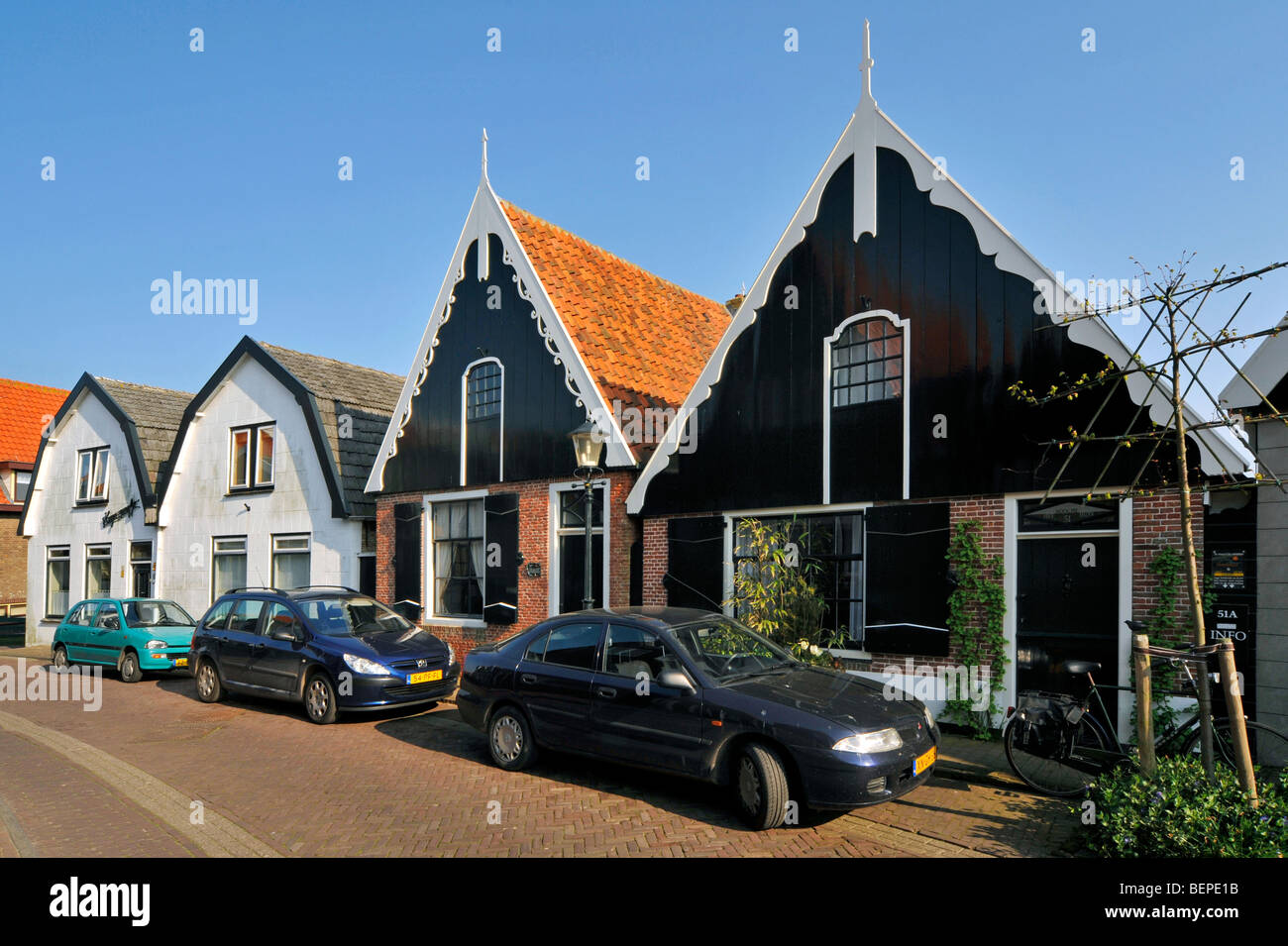 Traditional houses in the village Den Hoorn, Texel, the Netherlands
