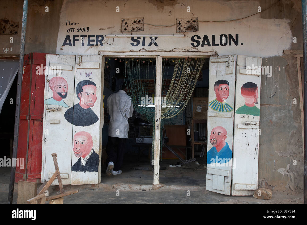 UGANDA Exterior of hairdressers, Nakifuma village, Mukono District