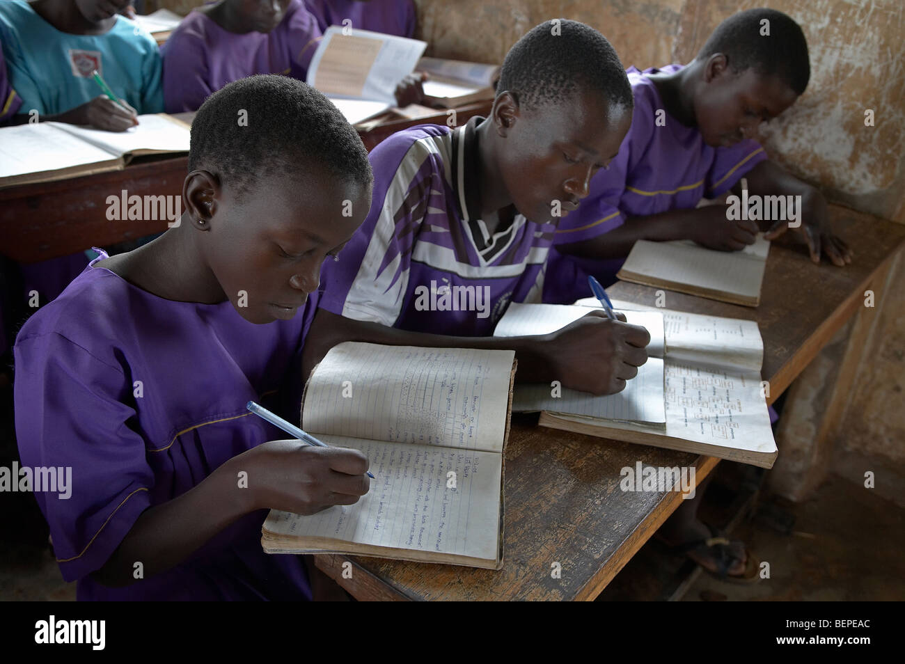 UGANDA The Kyayaaye Roman Catholic primary school in Kayunga District. Children in class. PHOTO by SEAN SPRAGUE Stock Photo